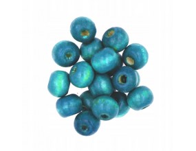 Koraliki Drewniane Kule 8mm 20szt Niebieskie