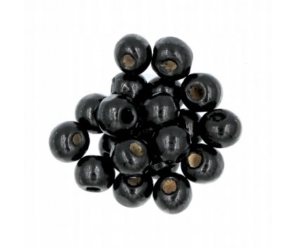 Koraliki Drewniane Naturalne Kule 8mm 20szt Czarne