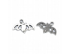 ZAWIESZKA CHARMS NIETOPERZ HALLOWEEN 16x23mm METAL 2szt