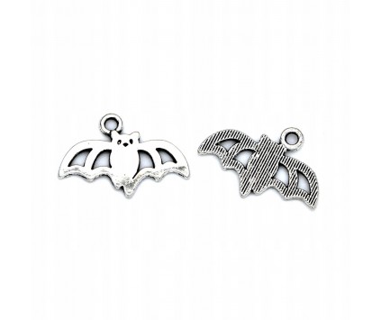 ZAWIESZKA CHARMS NIETOPERZ HALLOWEEN 16x23mm METAL 2szt
