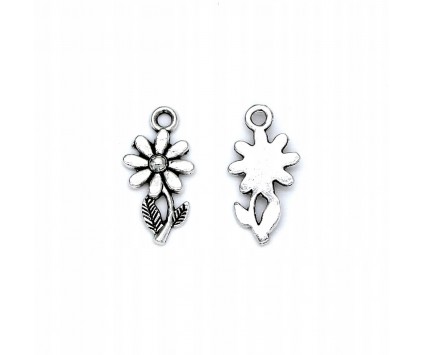 ZAWIESZKA CHARMS KWIATEK 10x19mm METAL 4szt
