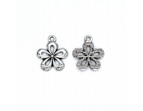 ZAWIESZKA CHARMS KWIAT 15x18mm METAL 4szt