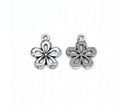ZAWIESZKA CHARMS KWIAT 15x18mm METAL 4szt