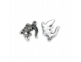 ZAWIESZKA CHARMS KROKODYL 14x17mm METAL 3szt