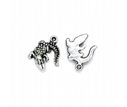 ZAWIESZKA CHARMS KROKODYL 14x17mm METAL 3szt