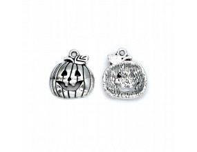 ZAWIESZKA CHARMS DYNIA METAL HALLOWEEN 18x16mm METAL 2szt