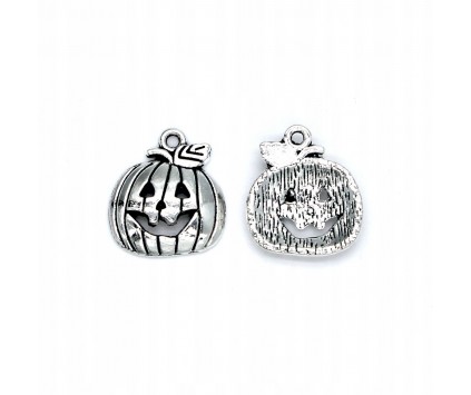 ZAWIESZKA CHARMS DYNIA METAL HALLOWEEN 18x16mm METAL 2szt