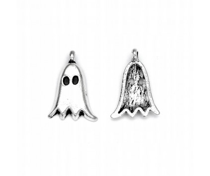 ZAWIESZKA CHARMS DUCH DUSZEK HALLOWEEN 19x13mm METAL 2szt