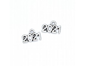 ZAWIESZKA 2021 CHARMS METALOWA 14x9mm NOWOŚĆ! 5szt