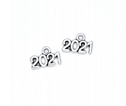 ZAWIESZKA 2021 CHARMS METALOWA 14x9mm NOWOŚĆ! 5szt