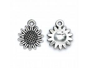 ZAWIESZKA METAL CHARMS SŁONECZNIK 18x15mm 3szt