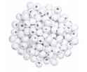 KORALIKI DREWNIANE 8mm BIAŁE KULE 100szt DREWNO