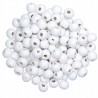 KORALIKI DREWNIANE 8mm BIAŁE KULE 100szt DREWNO