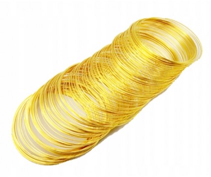 BAZA BRANSOLETY DRUT PAMIĘCIOWY 55mm 20szt K ZŁOTY