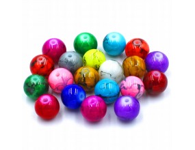 KORALIKI SZKLANE POWLEKANE MARMURKI 8mm 20SZT MIX