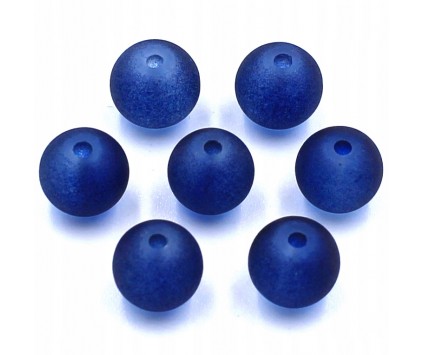 KORALIKI MROŻONE SZKLANE 8mm 20SZT GRANAT CIEMNY