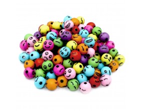 Koraliki EMOTKI buźki SMILE EMOJI kule 8mm 20szt