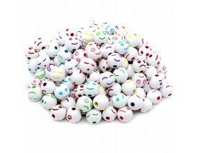 Koraliki EMOTKI buźki SMILE EMOJI kule 8mm 20szt