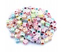 Koraliki modułowe EMOTKI 6x6mm 20szt MIX EMOJI kol