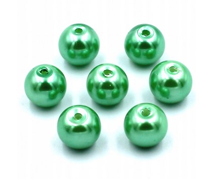 KORALIKI PERŁY SZKLANE PERŁA 8mm ZIELONE 20SZT