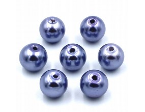 KORALIKI PERŁY SZKLANE PERŁA 8mm SZARO-NIEBI 20SZT
