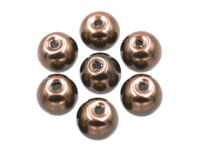 KORALIKI PERŁY SZKLANE PERŁA 8mm BRĄZ JASNY 20SZT