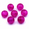 KORALIKI SZKLANE CRACKLE 8mm RÓŻ CIEMNY 20SZT
