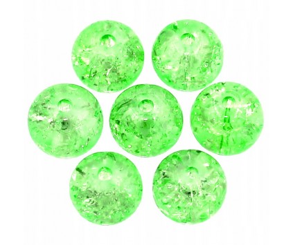 KORALIKI SZKLANE CRACKLE 8mm ZIELONY JASNY 20SZT