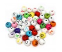 Koraliki Literki Litery Kule 8mm Alfabet Mix 50szt
