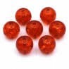 KORALIKI SZKLANE CRACKLE 8mm POMARAŃCZOWE 20SZT