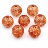 KORALIKI SZKLANE CRACKLE 8mm POMARAŃCZ JASNY 20SZT