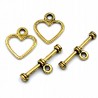 ZAPIĘCIE TOGGLE SERCE PATYK 12x4MM 4 KPL ZŁOTY C.