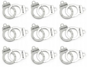 Łącznik do Bransoletek Zawieszka Ozdoba KAJDANKI FREEDOM Metal Ruchomy 9szt
