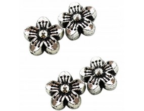 Przekładka Kwiat 15x8mm srebrny antyczn 4szt akryl