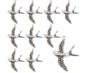 ZAWIESZKI CHARMS JASKÓŁKI PTAKI ZAWIESZKA JASKÓŁKA PTAK WISIOREK 29mm 12szt