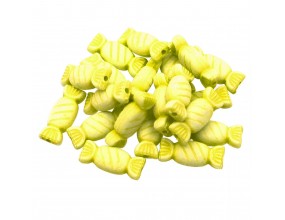 KORALIKI cukierki cukierek AKRYL 15x7mm Żółte 20szt