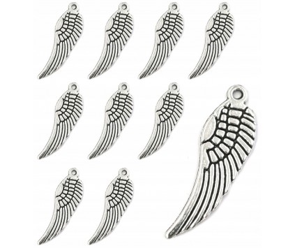 ZAWIESZKI CHARMS SKRZYDŁA SKRZYDEŁKA ZAWIESZKA SKRZYDŁO WISIOREK 29mm 12szt