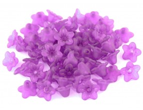 Koraliki akrylowe kwiatki dzwoneczki 9mm fioletowy jasny 30 sztuk