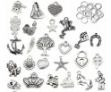 Zawieszki CHARMS mix METAL + ogniwa ZESTAW 50 elem