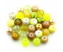 Koraliki szklane 8mm MIX 30szt żółto-złoty