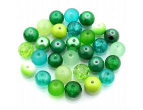 Koraliki szklane 8mm MIX 30szt seledynowo-zielony