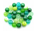 Koraliki szklane 8mm MIX 30szt seledynowo-zielony