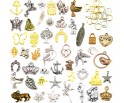 Zawieszki CHARMS mix METAL + ogniwa ZESTAW 50 elem