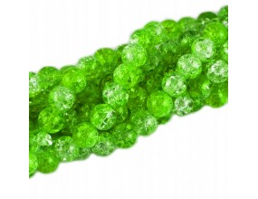 Koraliki SZKLANE CRACKLE 8mm SZNUR 52szt dwubarwne