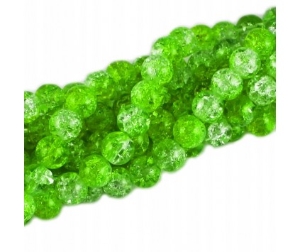 Koraliki SZKLANE CRACKLE 8mm SZNUR 52szt dwubarwne