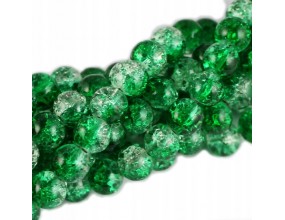 Koraliki SZKLANE CRACKLE 8mm SZNUR 52szt dwubarwne