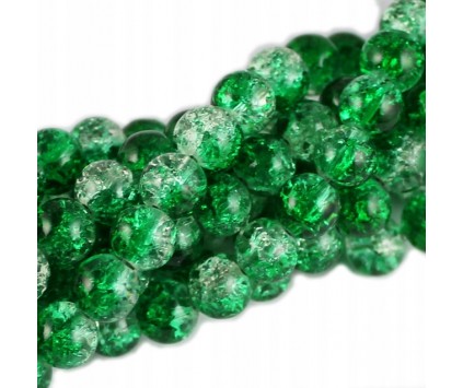 Koraliki SZKLANE CRACKLE 8mm SZNUR 52szt dwubarwne