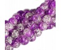 Koraliki SZKLANE CRACKLE 8mm SZNUR 52szt dwubarwne