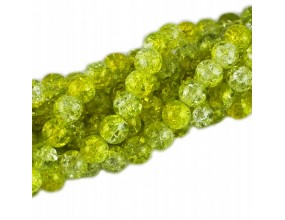 Koraliki SZKLANE CRACKLE 8mm SZNUR 52szt dwubarwne