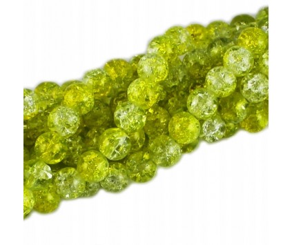 Koraliki SZKLANE CRACKLE 8mm SZNUR 52szt dwubarwne